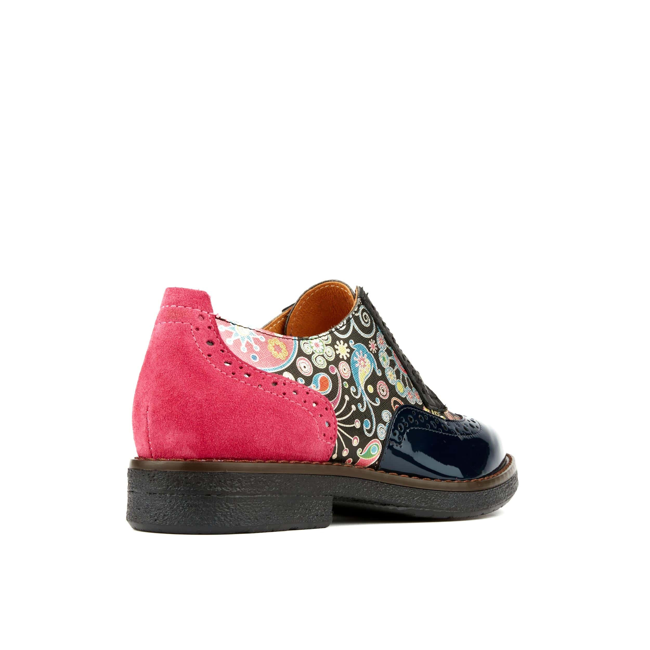 The Artist - Navy Pink - Women's leather lace-up shoe with brogue detailing - Image 5