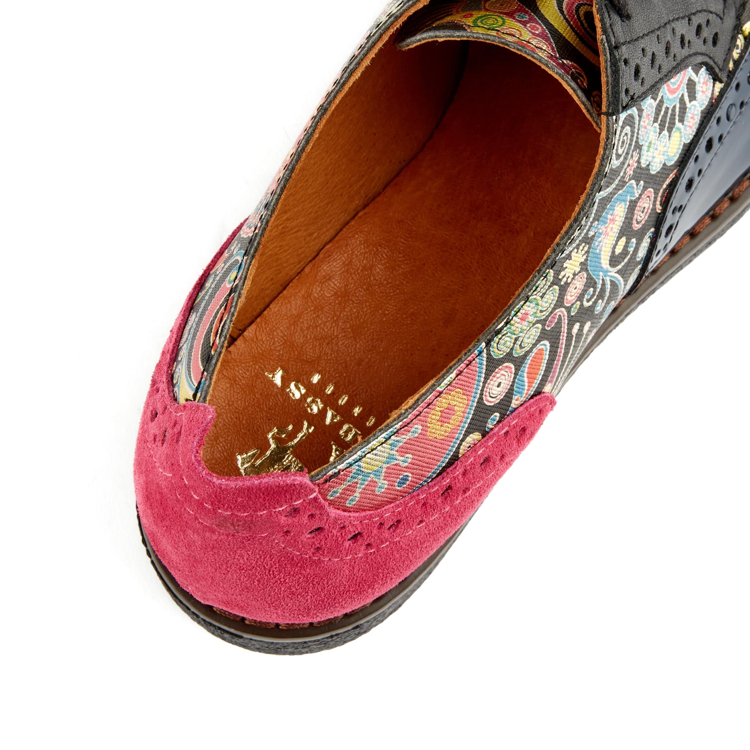 The Artist - Navy Pink - Women's leather lace-up shoe with brogue detailing - Image 8