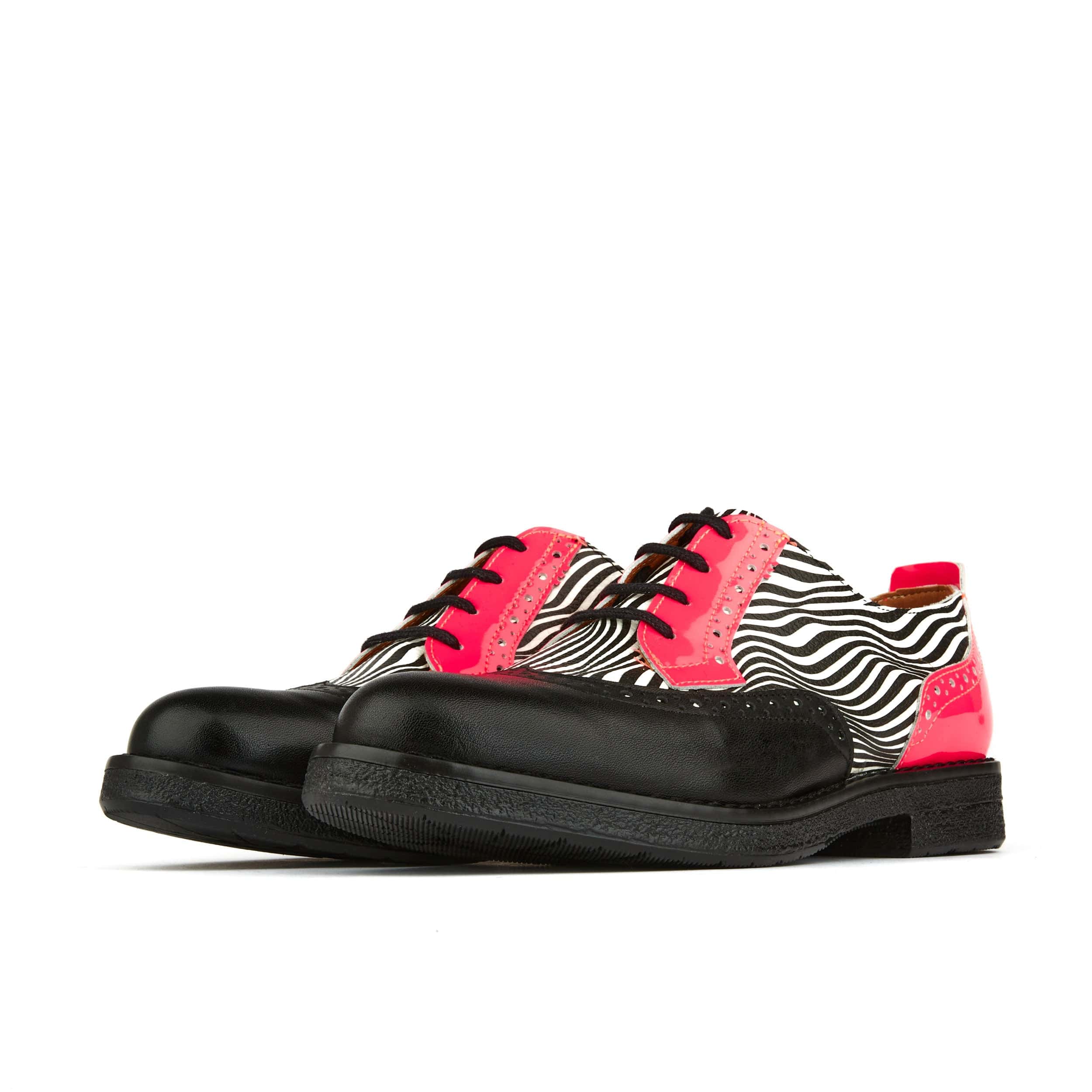 The Artist - Optical Zebra - Women's leather lace-up shoe with brogue detailing - Image 5