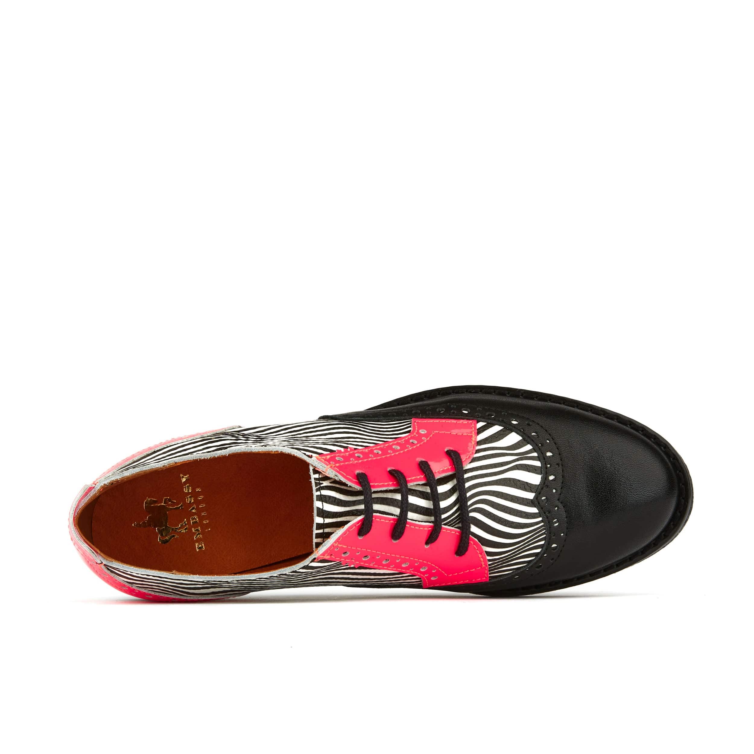 The Artist - Optical Zebra - Women's leather lace-up shoe with brogue detailing - Image 6
