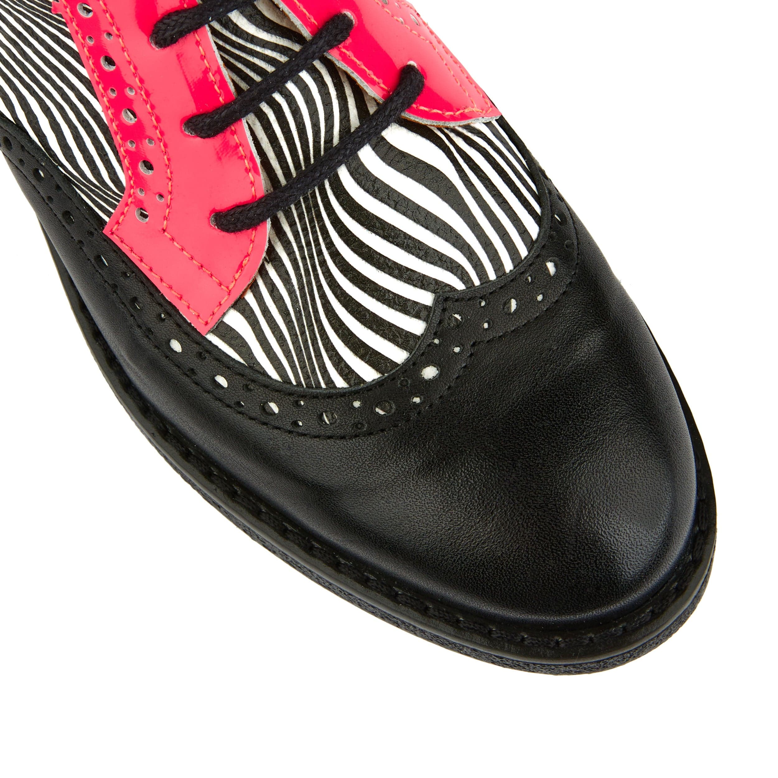 The Artist - Optical Zebra - Women's leather lace-up shoe with brogue detailing - Image 7