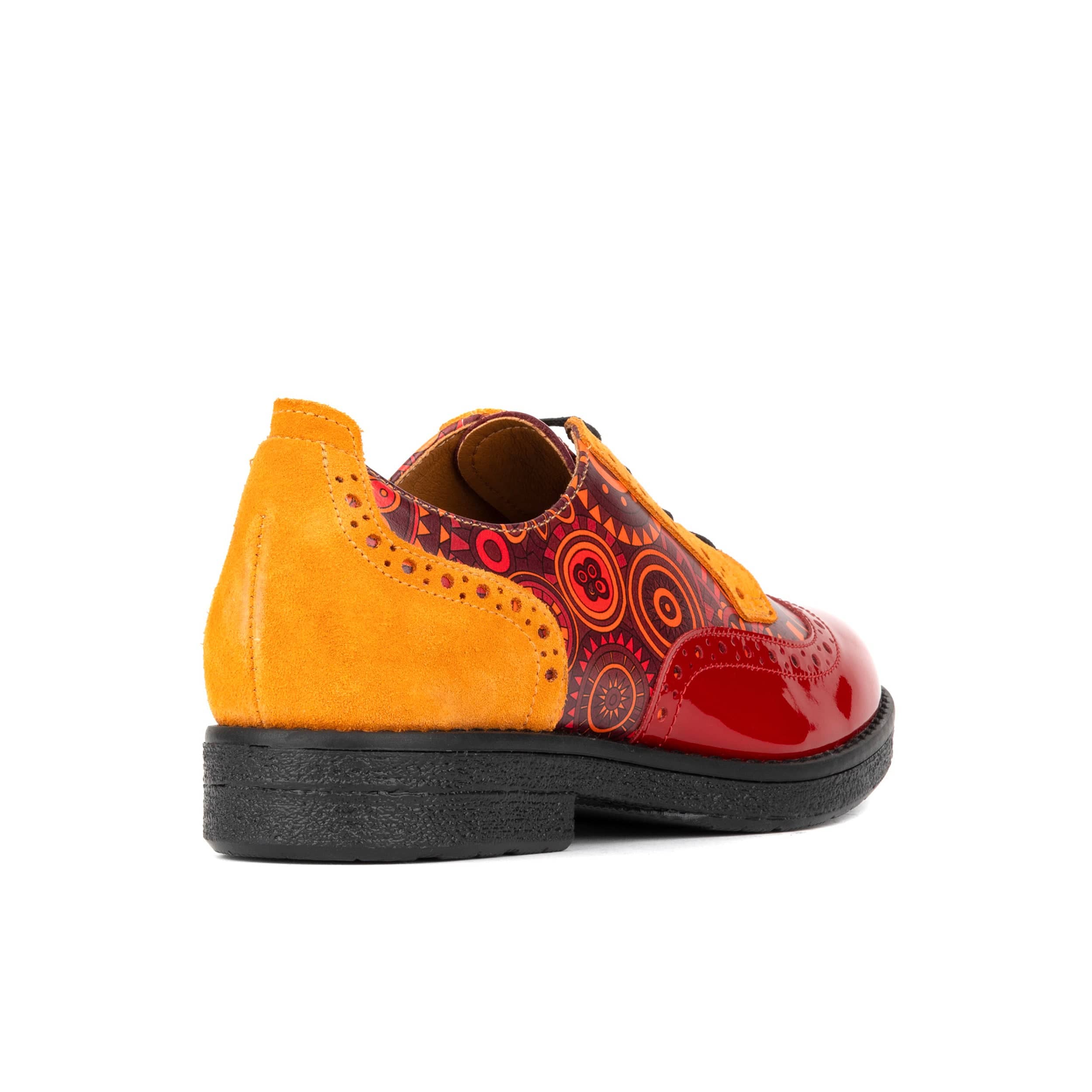 The Artist - Red & Orange - Women's leather lace-up shoe with brogue detailing - Image 5