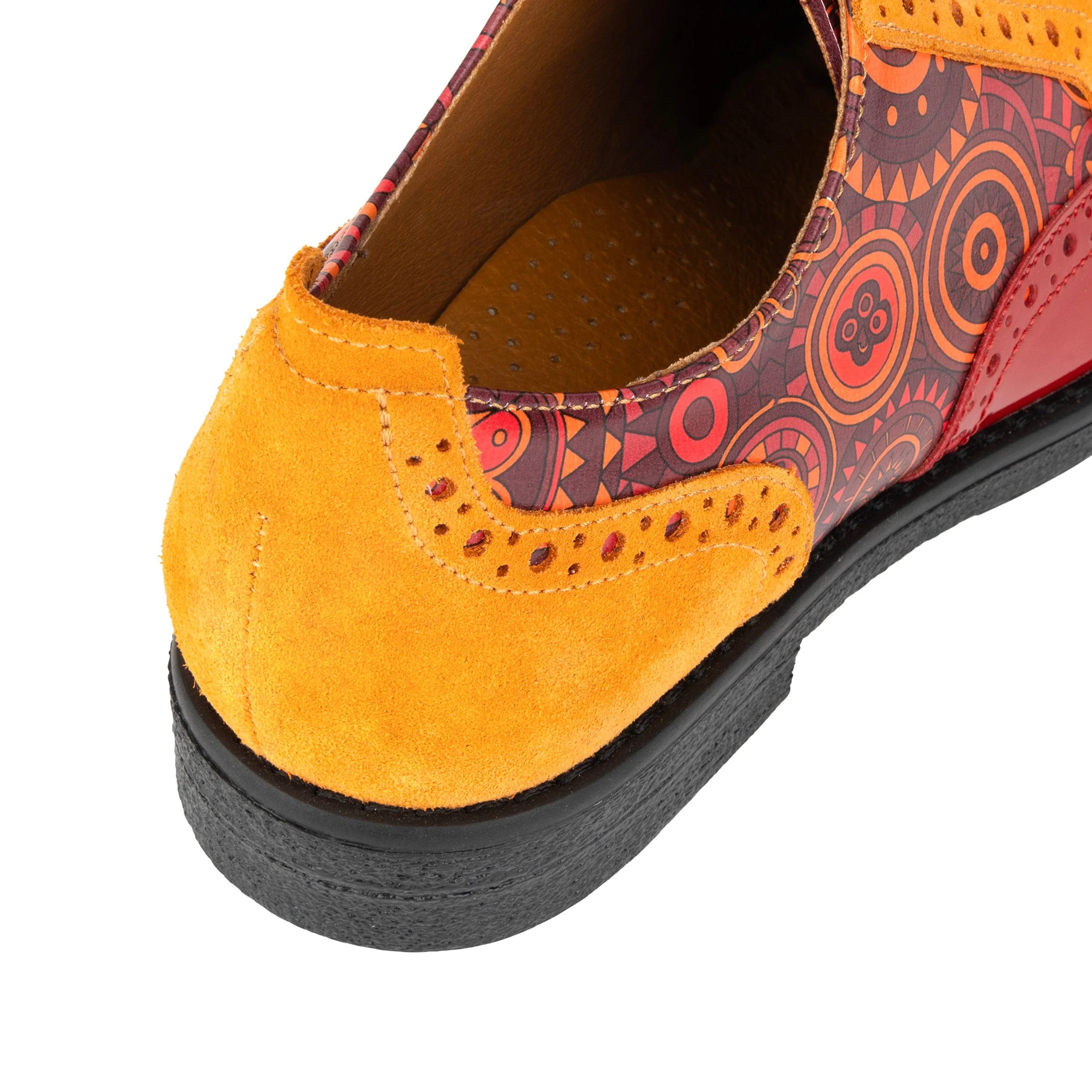 The Artist - Red & Orange - Women's leather lace-up shoe with brogue detailing - Image 9