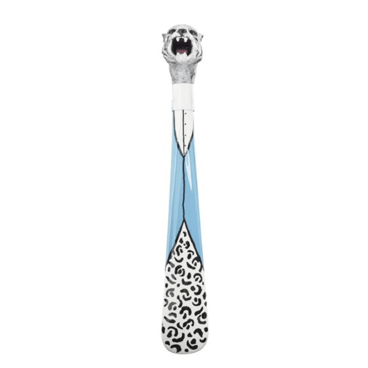 Tiger - Grey - Hand-painted shoe horn with sculpted tiger head - Image 2