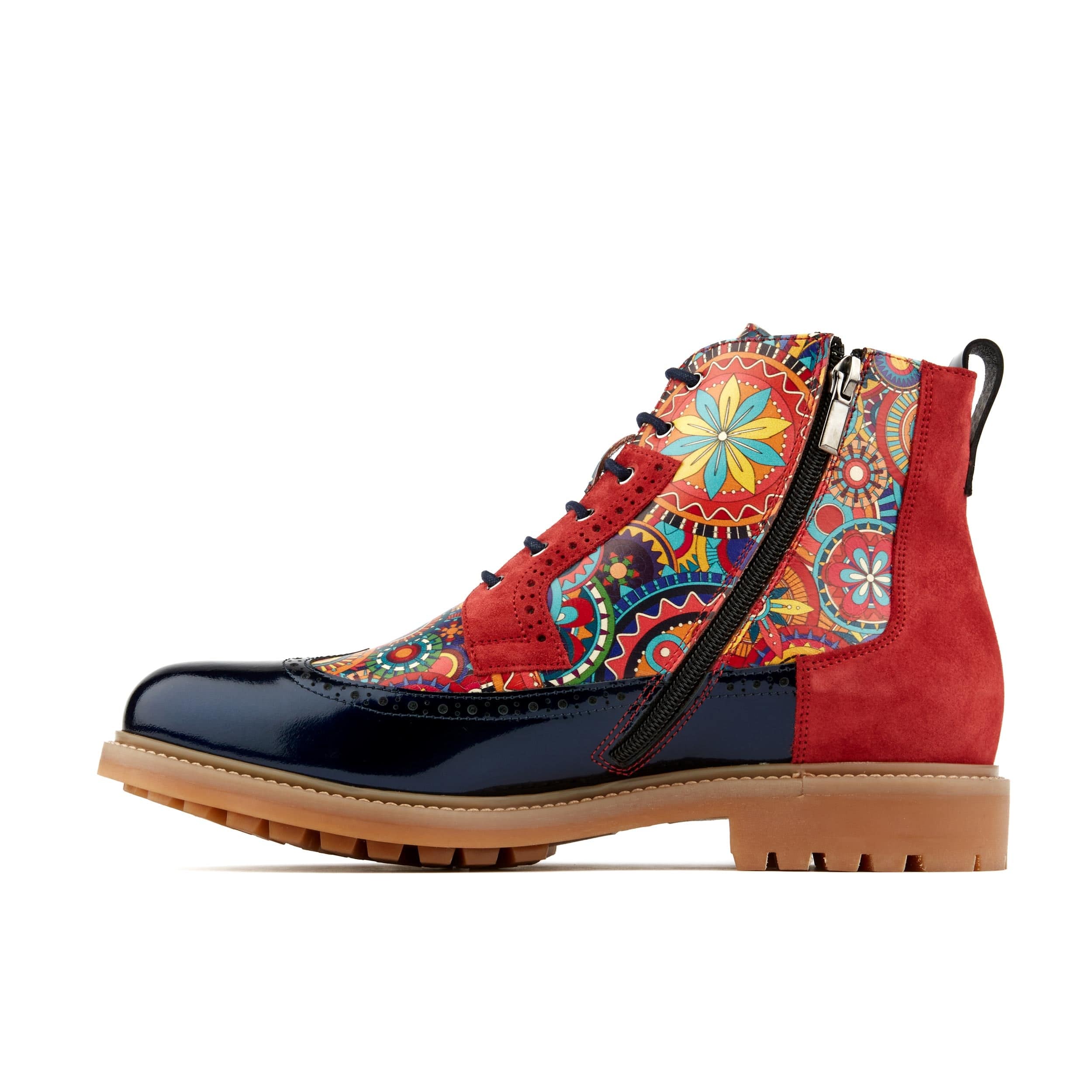 Tornado - Red Signature - Men's chunky sole combat style leather boot with zip - Image 3