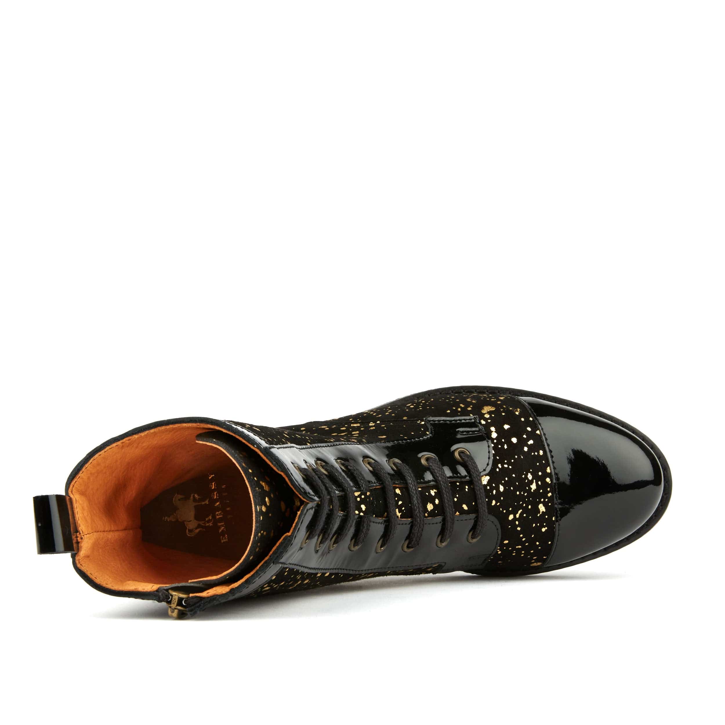 Traveller - Black Gold - Women's leather higher ankle boot in gold and black - Image 5