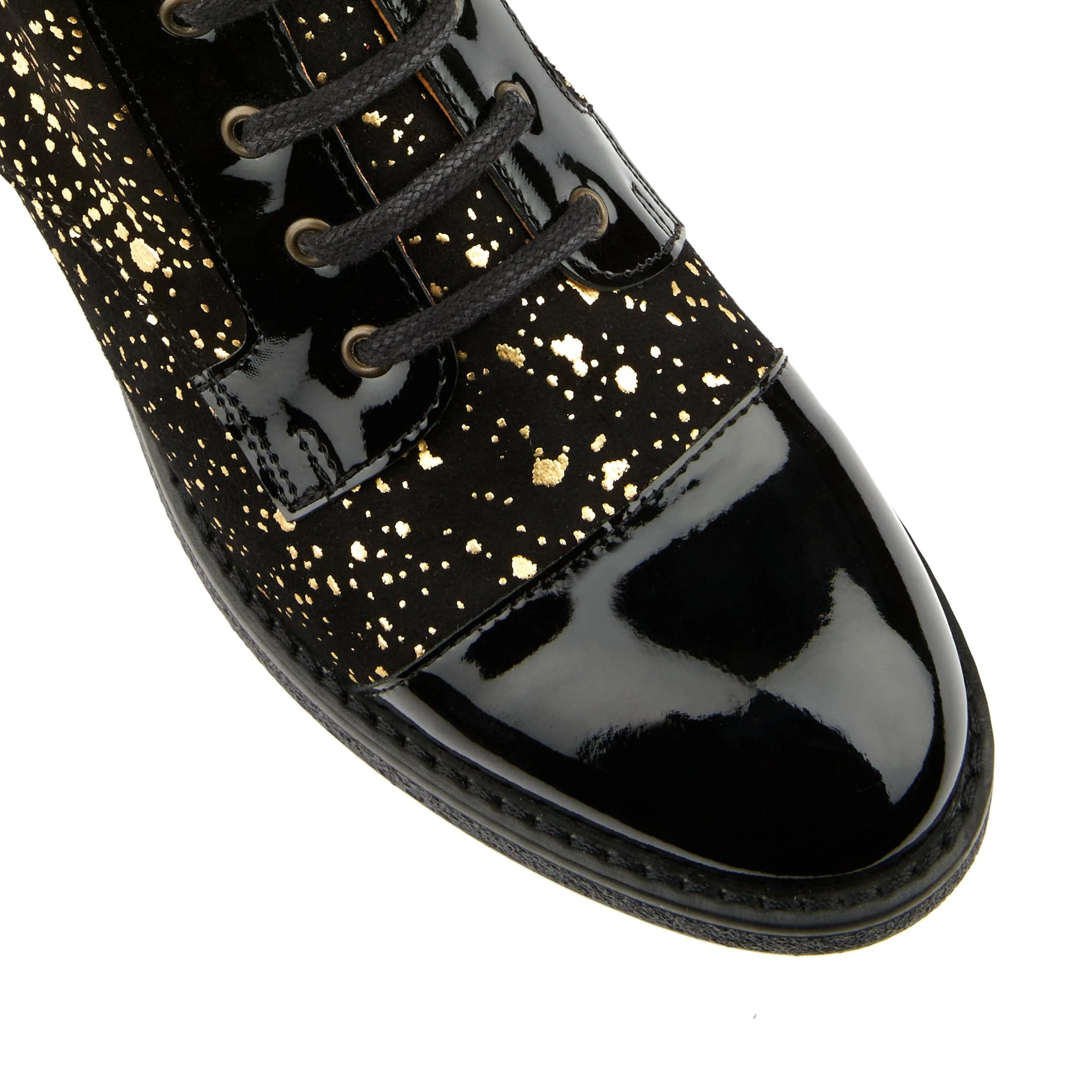 Traveller - Black Gold - Women's leather higher ankle boot in gold and black - Image 6
