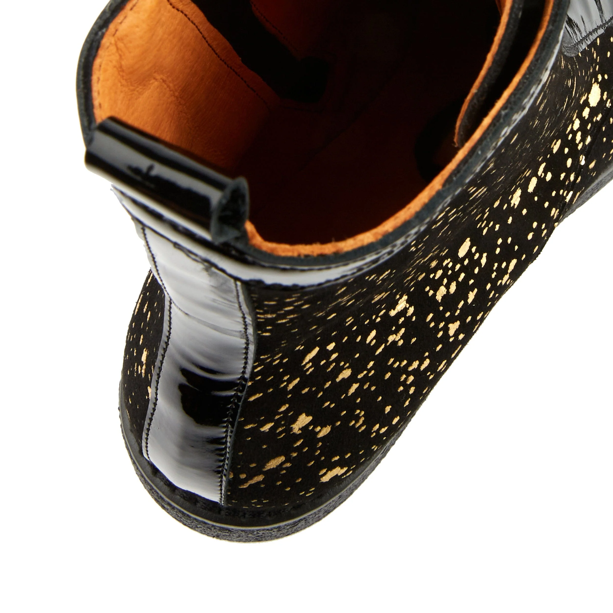 Traveller - Black Gold - Women's leather higher ankle boot in gold and black - Image 7