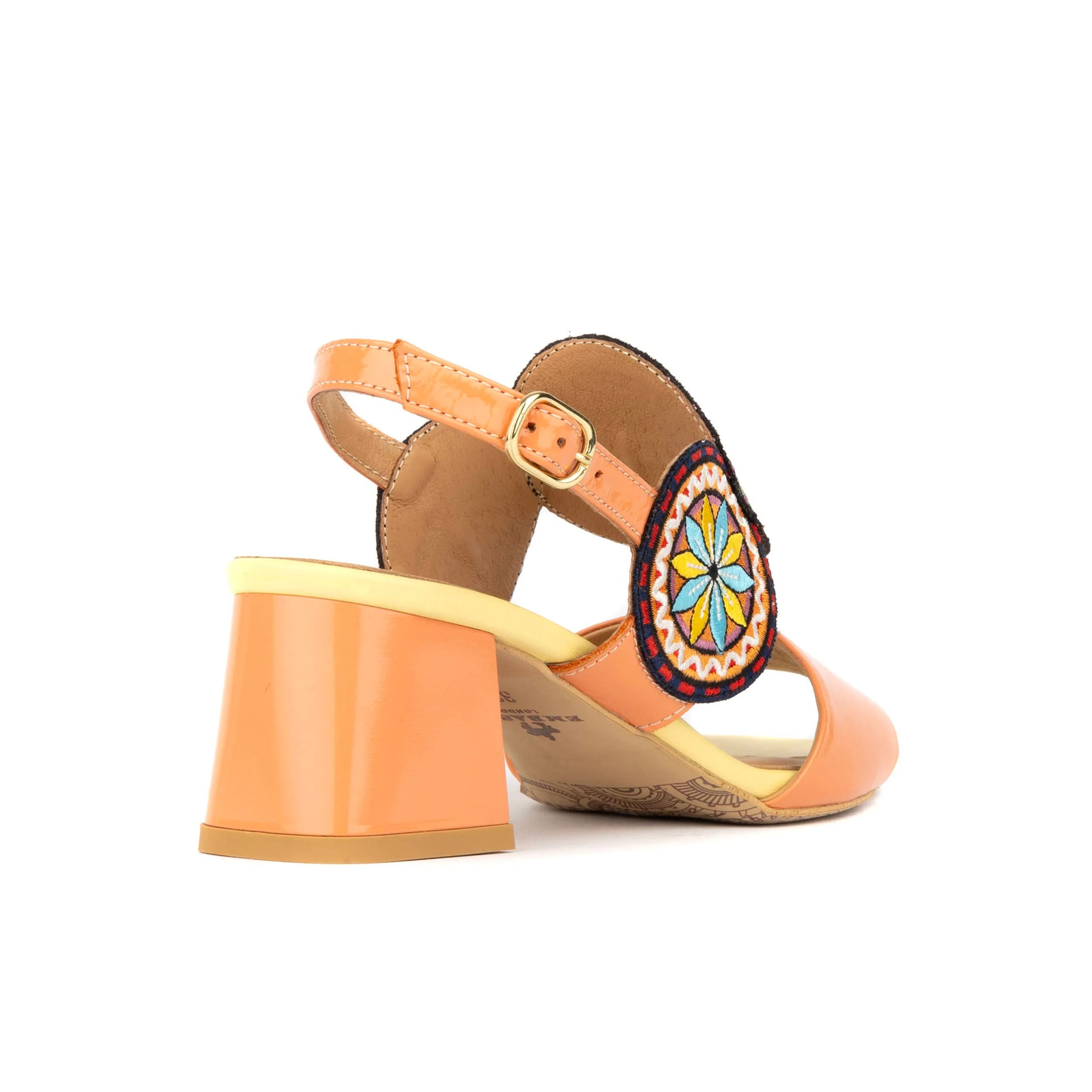 Vibe - Coral Multi - Women's leather heel sandal with open-toe & ankle strap - Image 4