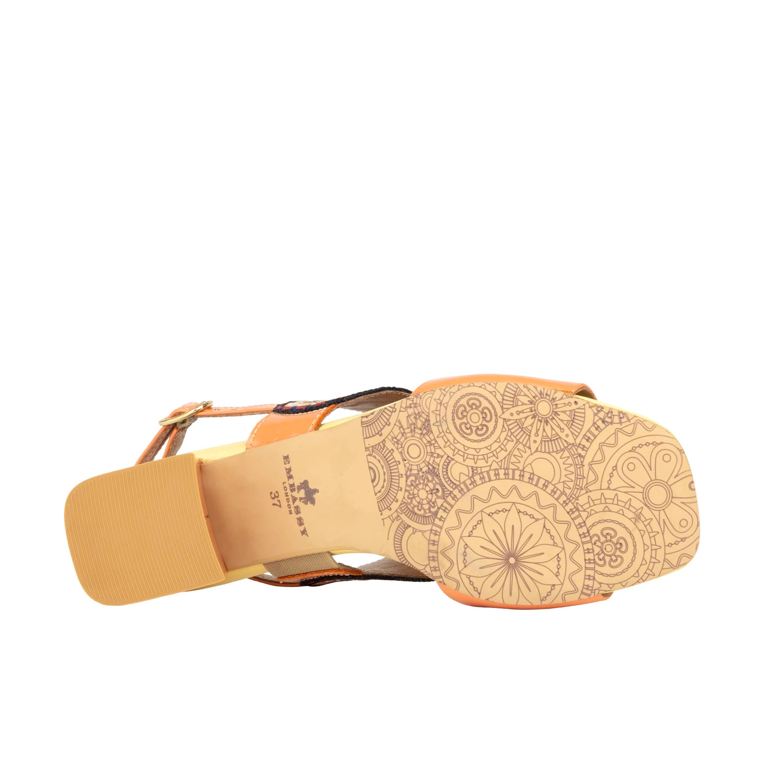 Vibe - Coral Multi - Women's leather heel sandal with open-toe & ankle strap - Image 5