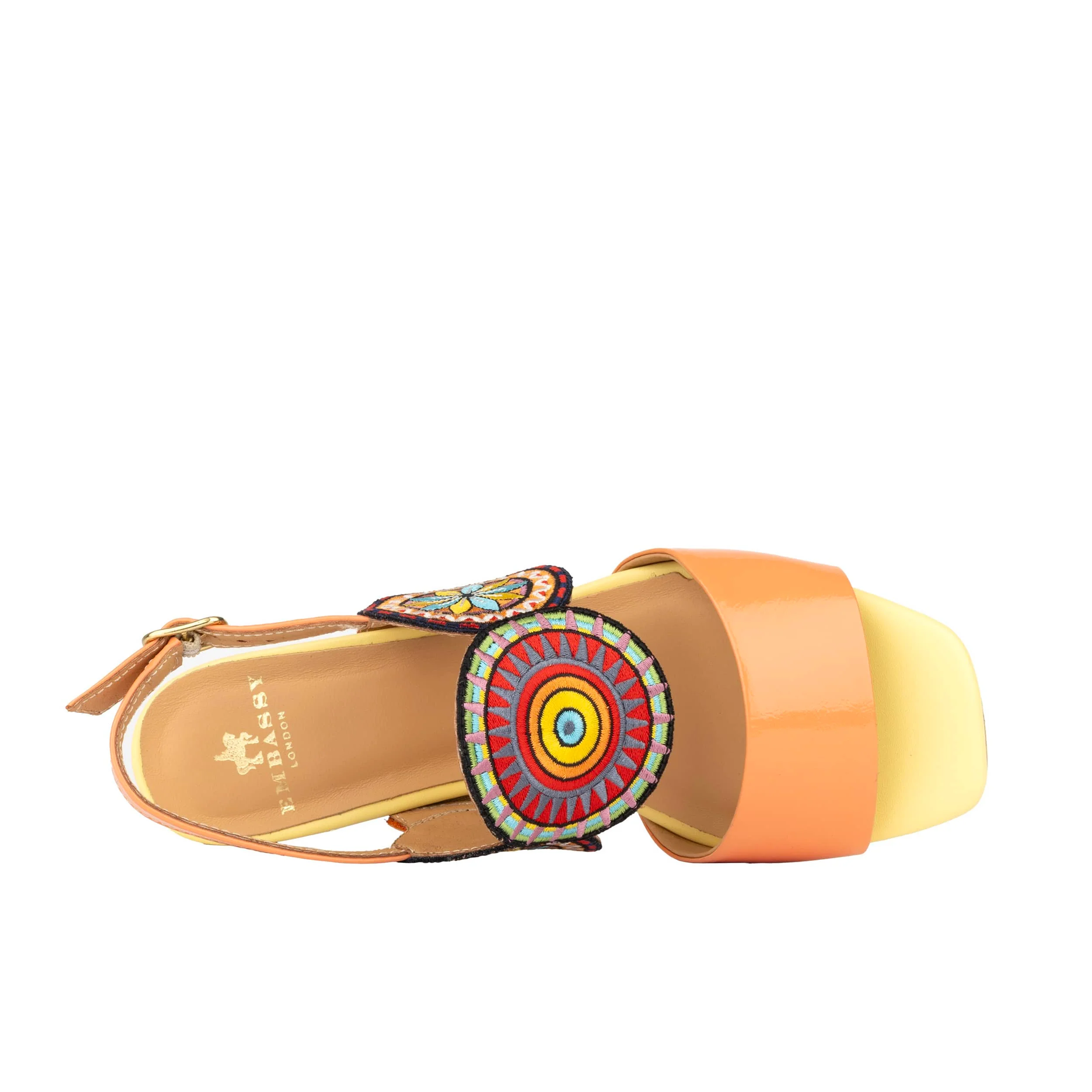 Vibe - Coral Multi - Women's leather heel sandal with open-toe & ankle strap - Image 6
