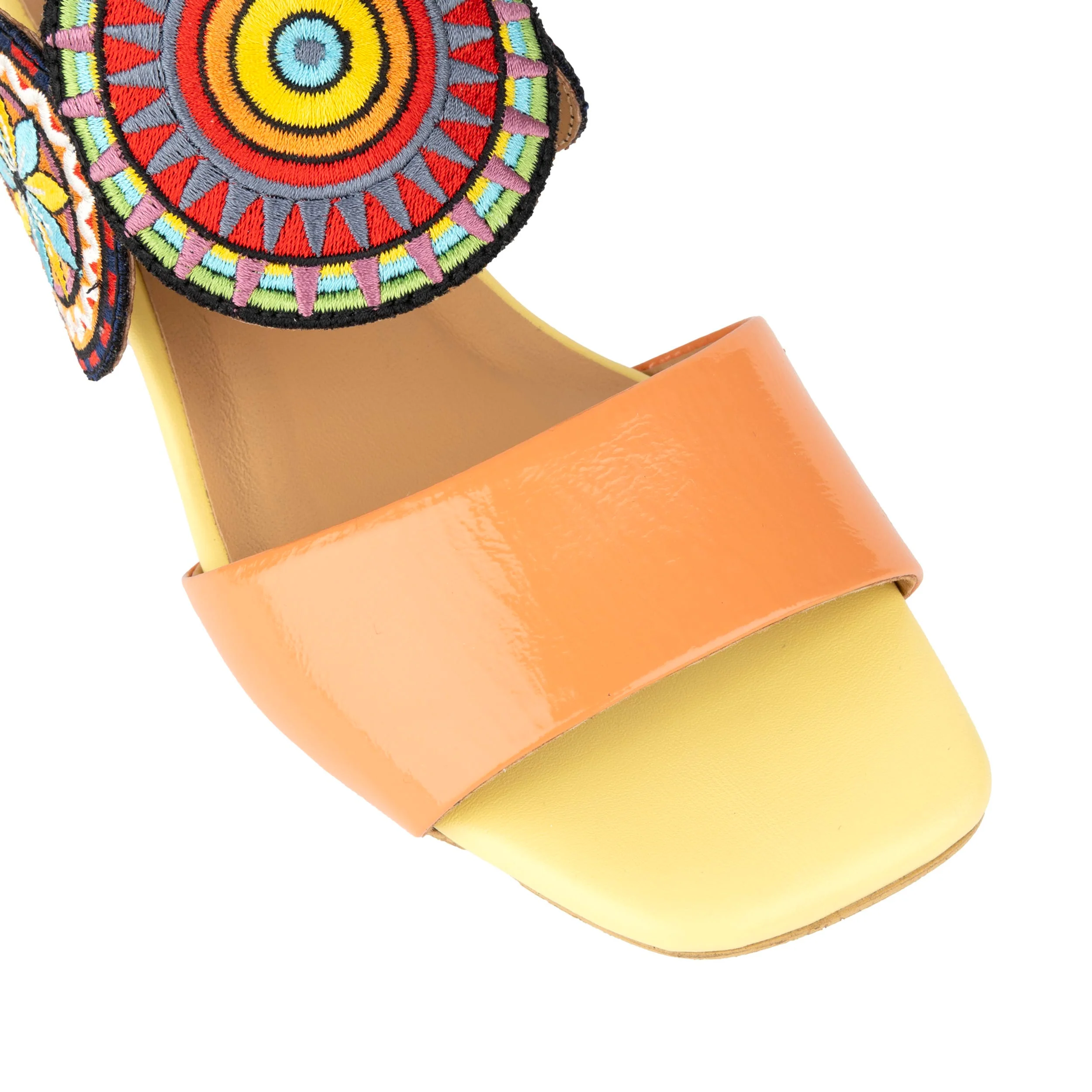 Vibe - Coral Multi - Women's leather heel sandal with open-toe & ankle strap - Image 7