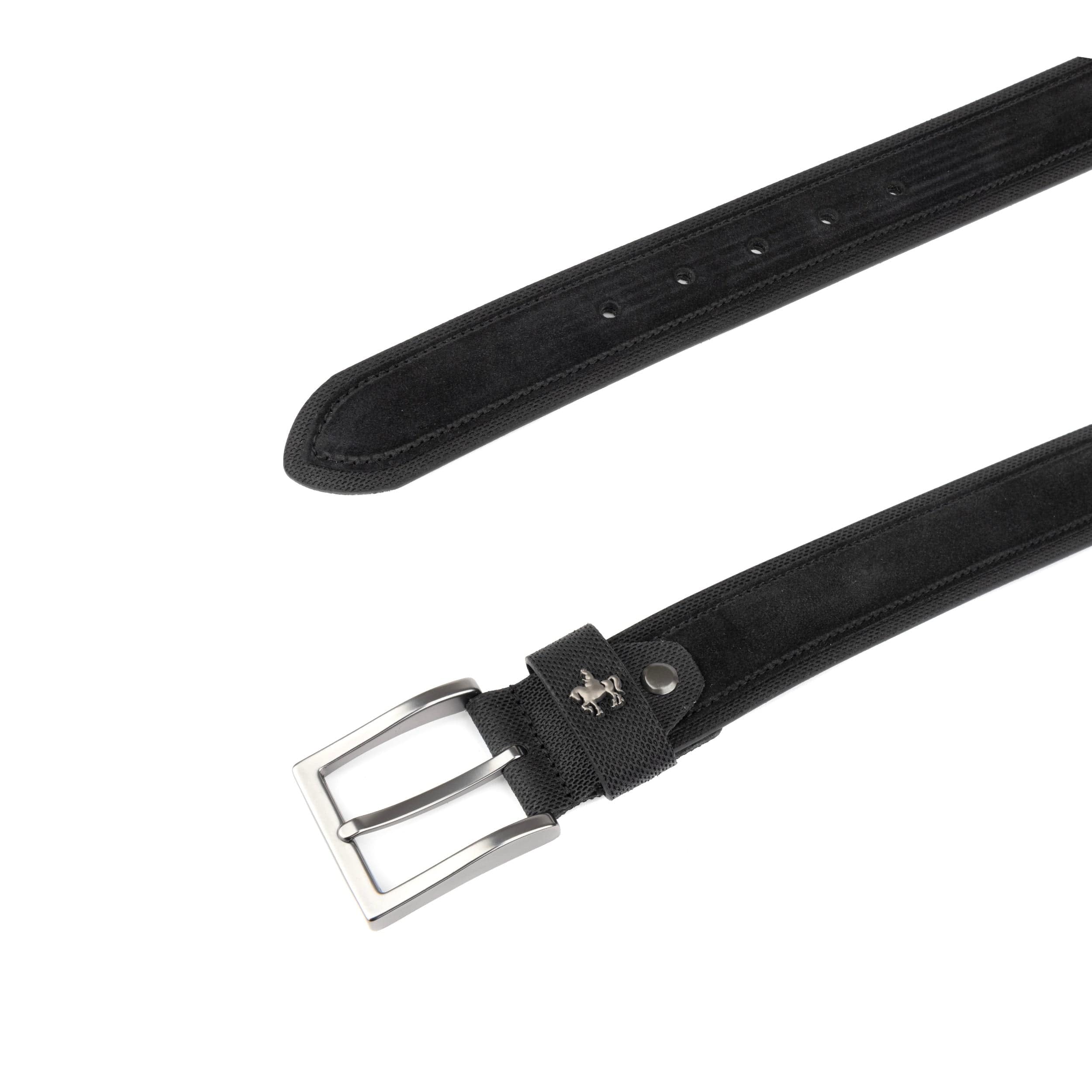 Victor - Black & Black - Men's Italian leather belt - Image 3