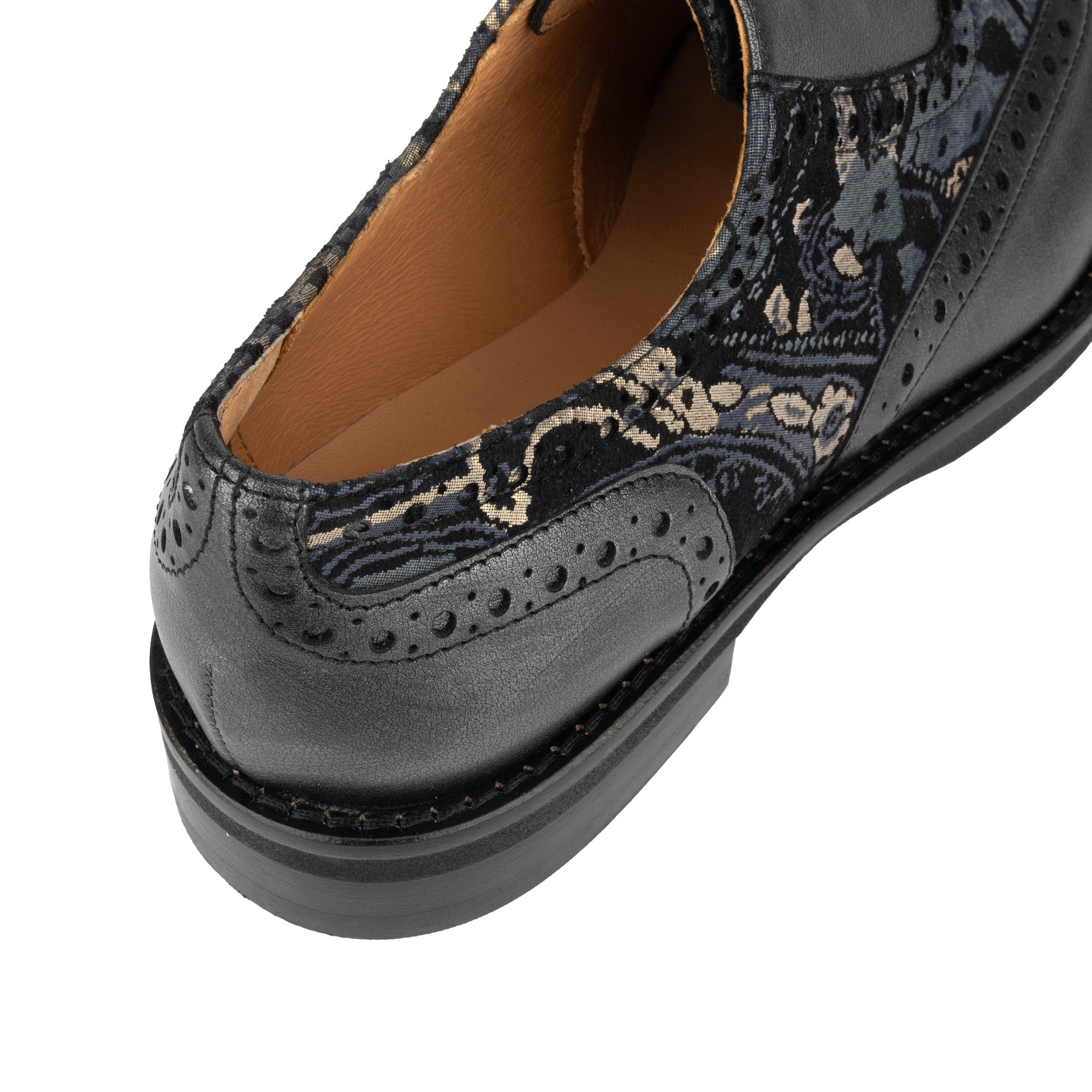 Vivienne - Black & Grey & Gold - Women's oxford lace-up shoe with brogue details - Image 9