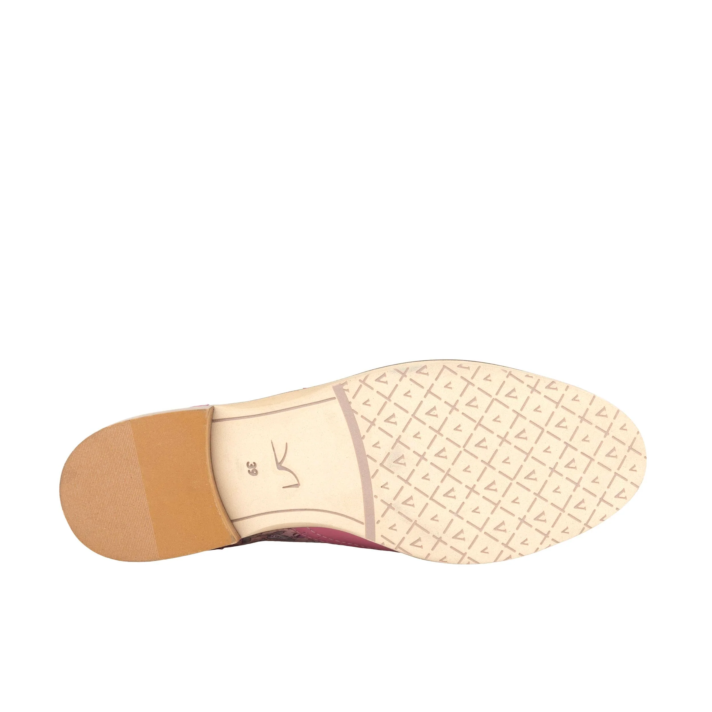 Vivienne - Pink Paisley - Women's oxford lace-up shoe with brogue details - Image 5