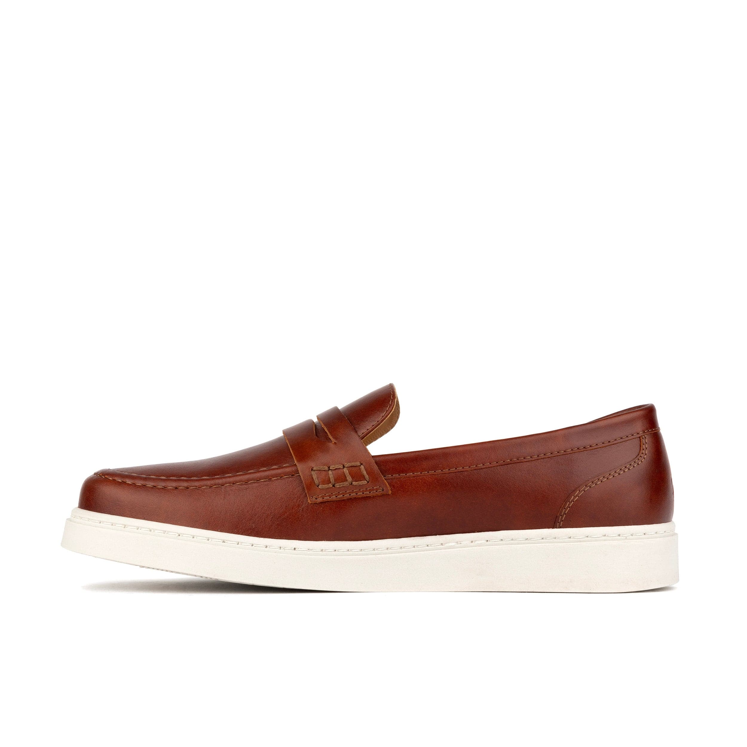 Walter - Brown - Men's white sole Summer Loafer in brown soft leather - Image 3