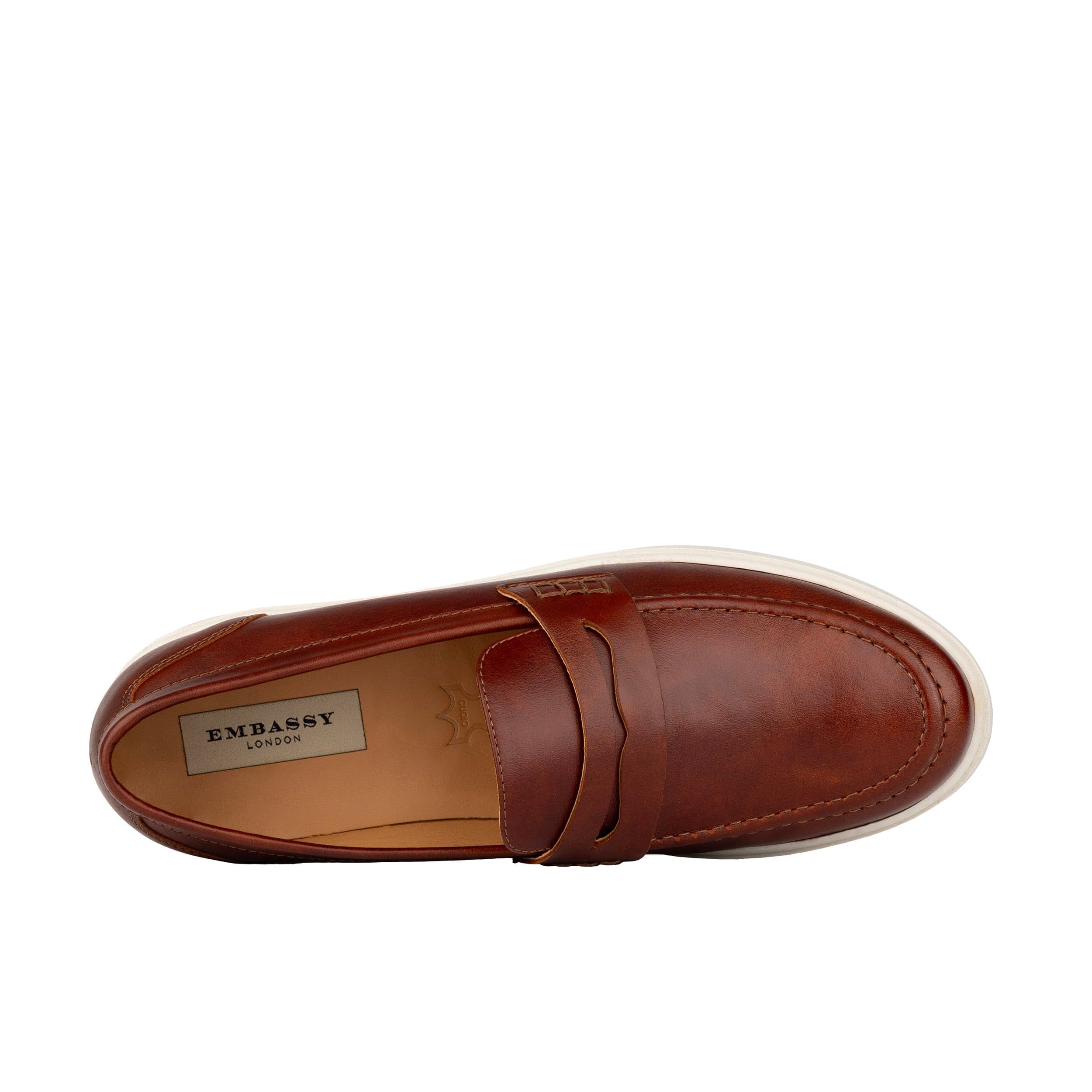 Walter - Brown - Men's white sole Summer Loafer in brown soft leather - Image 6