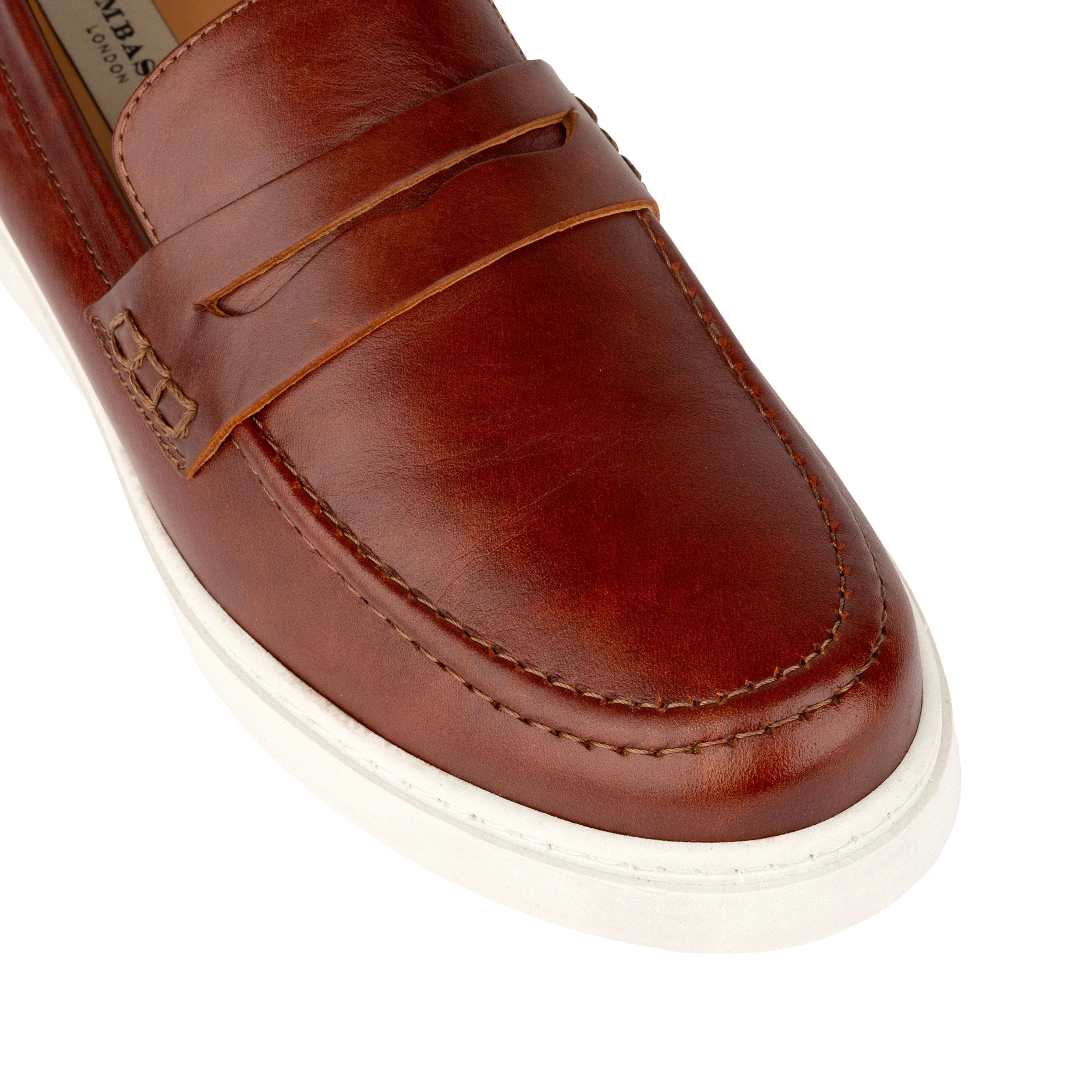 Walter - Brown - Men's white sole Summer Loafer in brown soft leather - Image 7