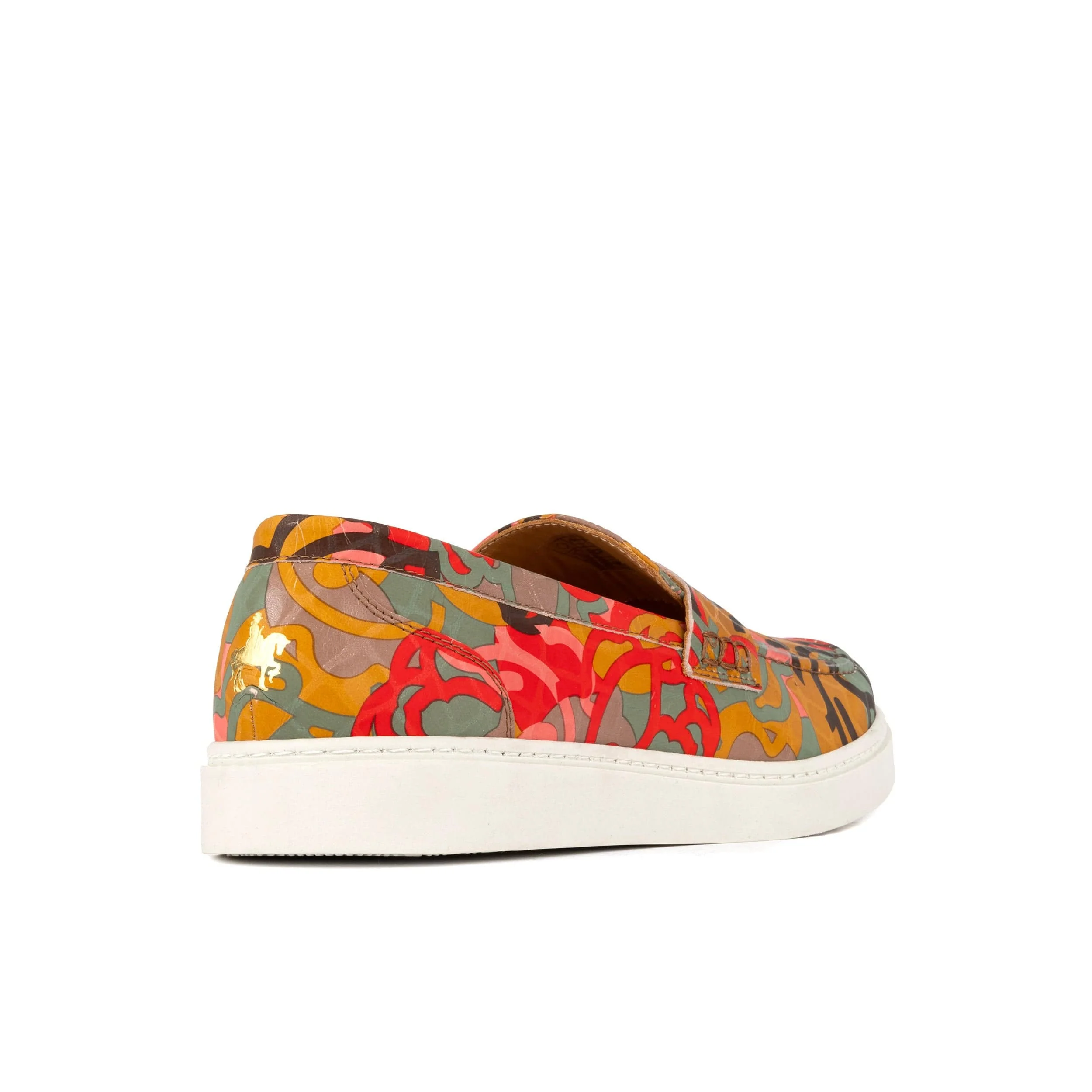 Walter - Multi Print - Men's white sole Summer Loafer in eye catching soft leather - Image 4