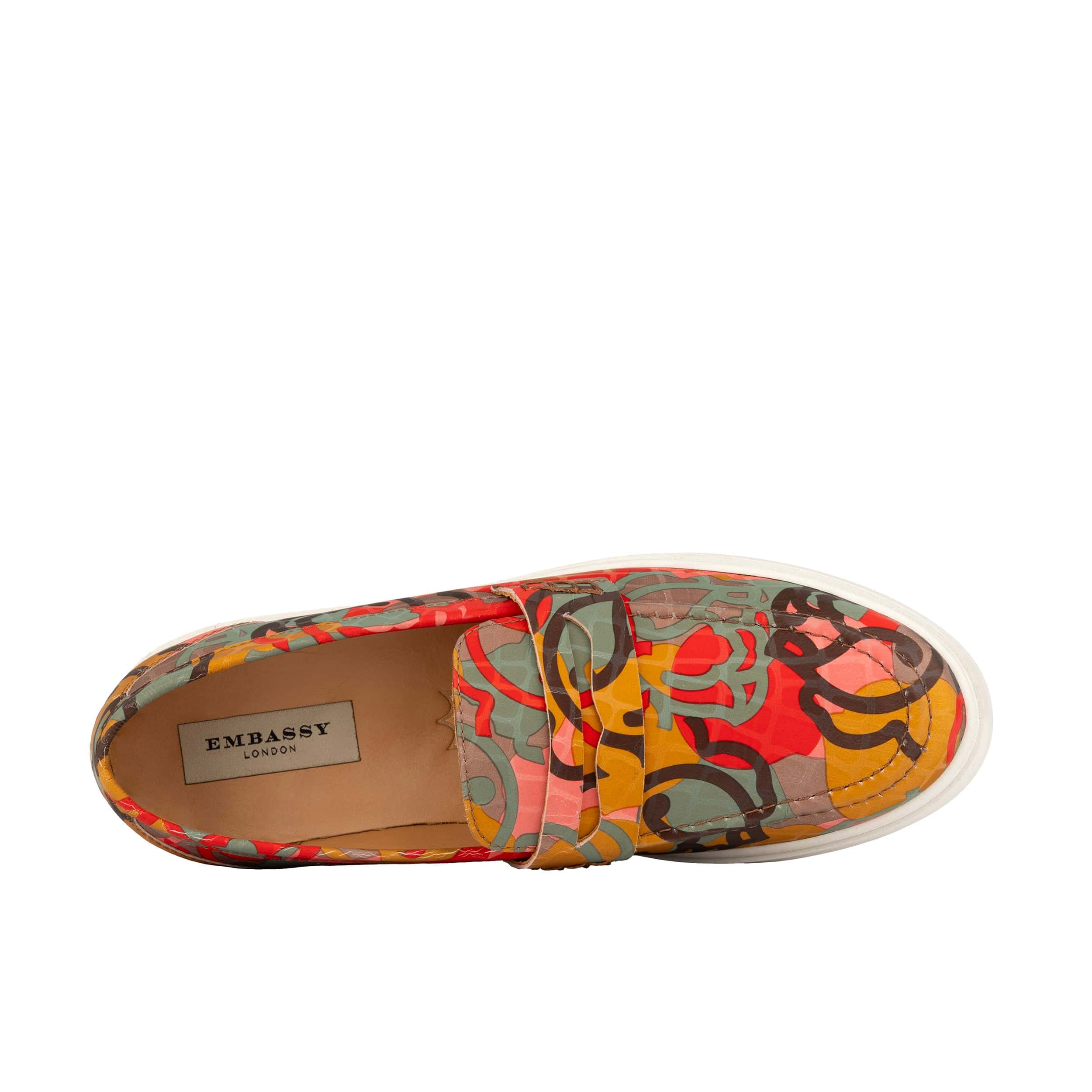 Walter - Multi Print - Men's white sole Summer Loafer in eye catching soft leather - Image 6