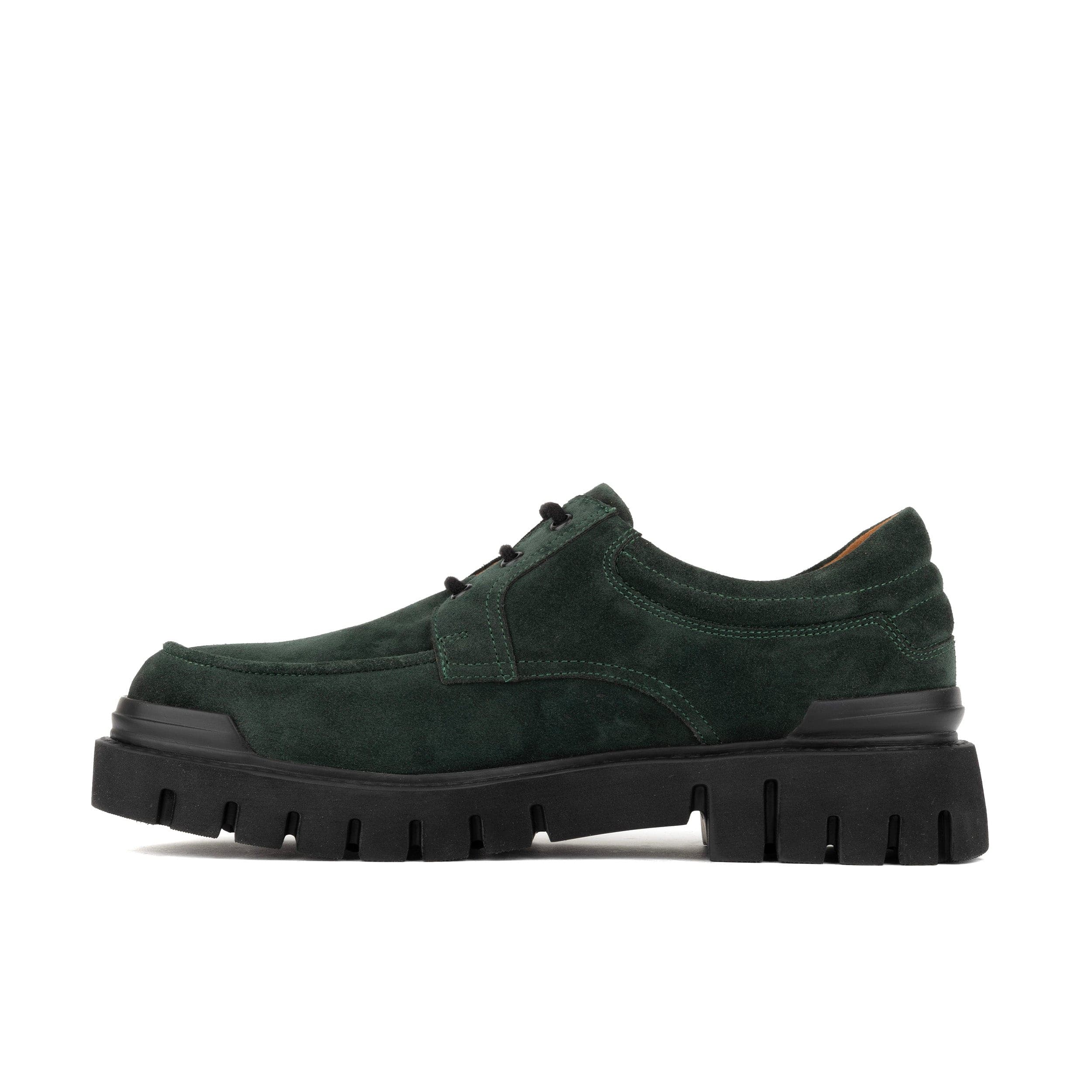 Wexley - Green Suede - Men's Chunky Moc Toe Derby Shoe - Image 3