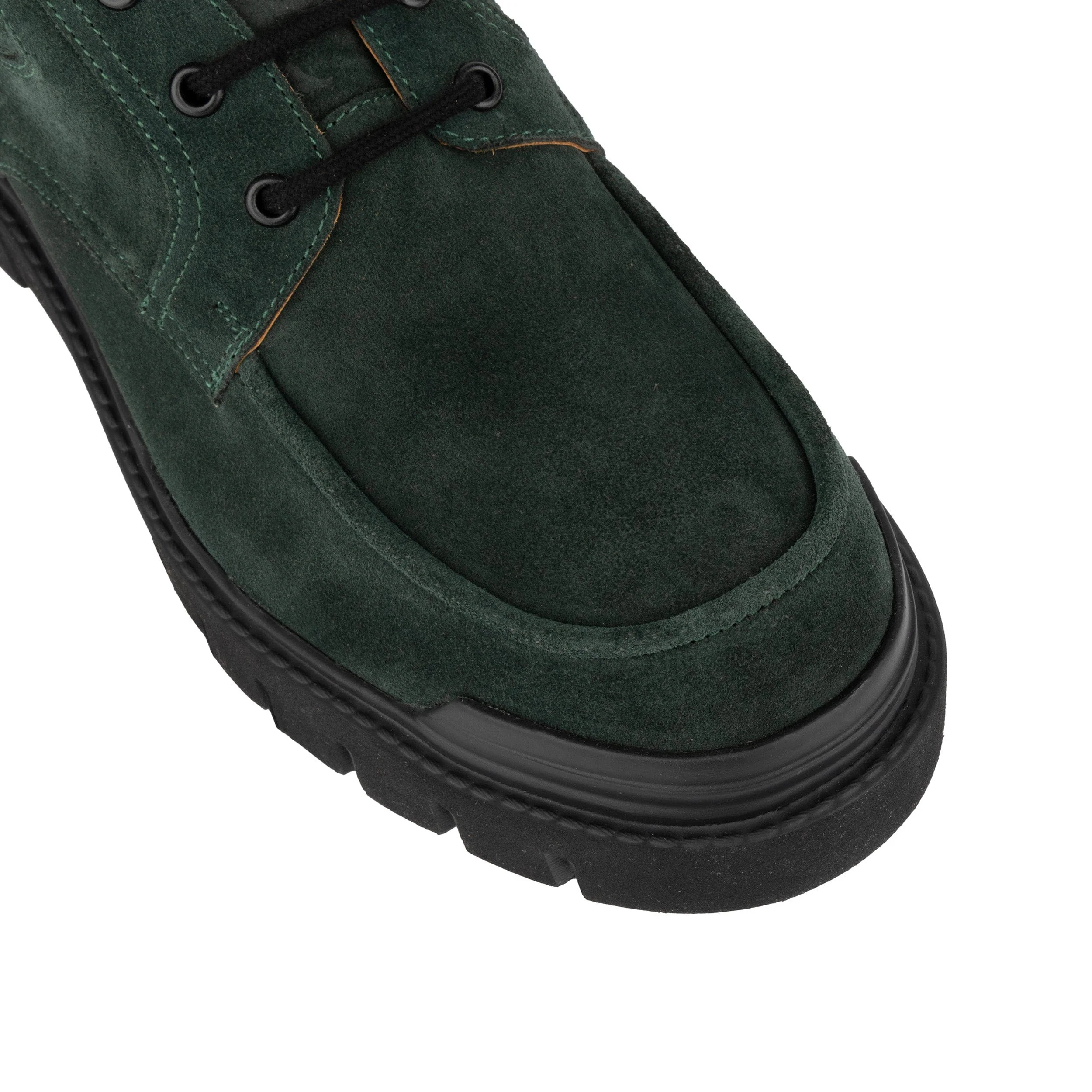 Wexley - Green Suede - Men's Chunky Moc Toe Derby Shoe - Image 7