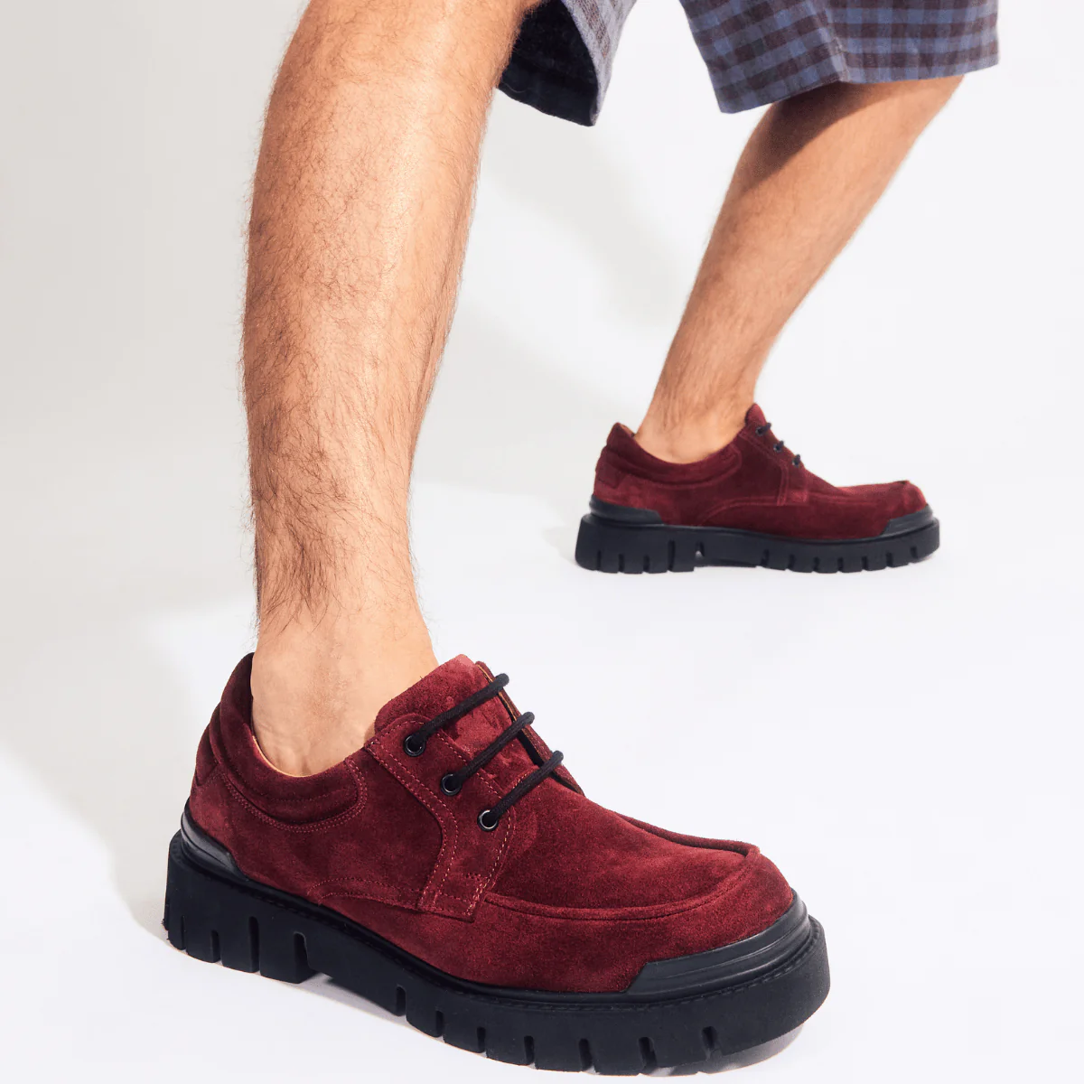 Wexley - Burgundy - Men's Suede Derby Shoe - Image 2