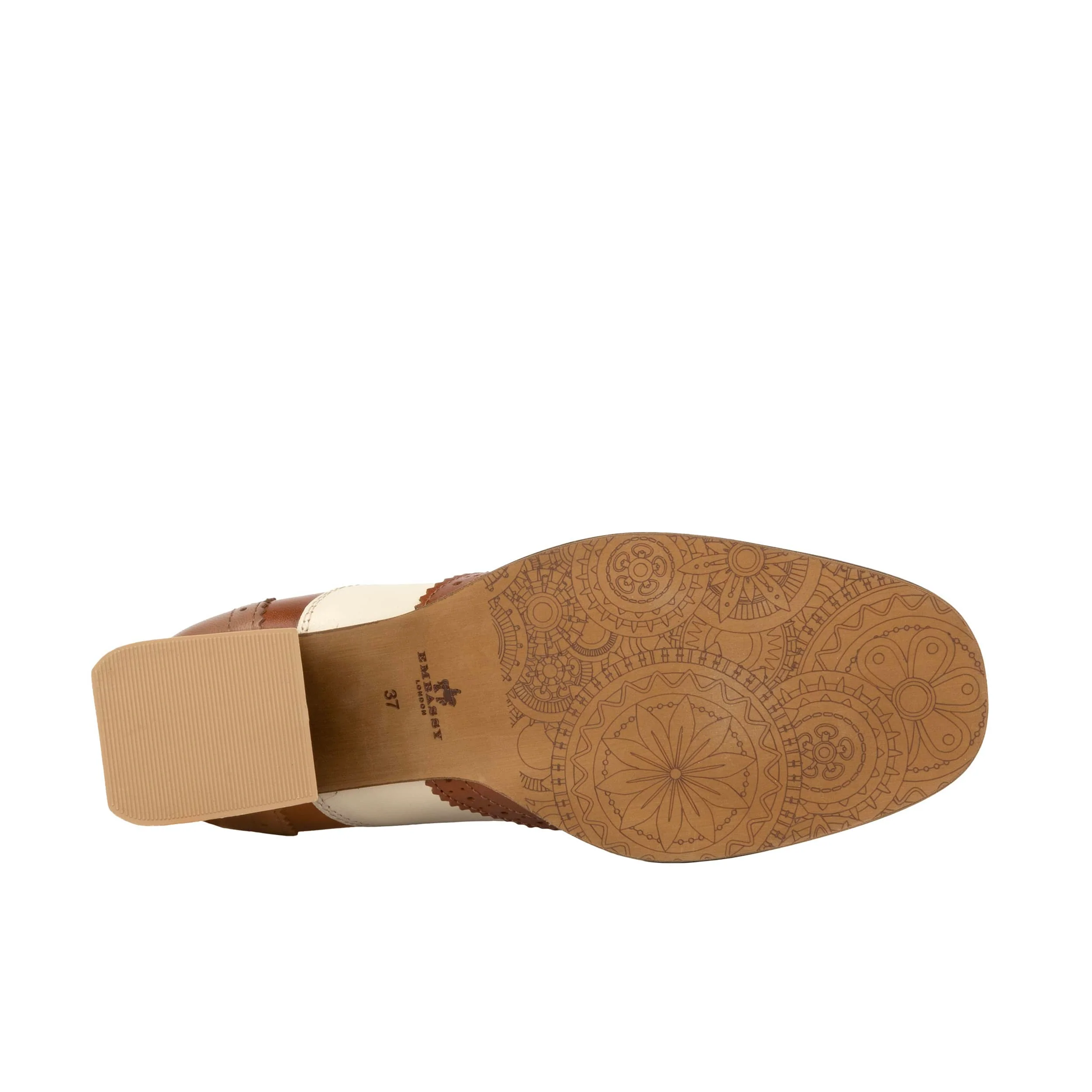 Ziggy - Brown & Cream - Women’s Leather Lace-up Brogue Heel - Image 5