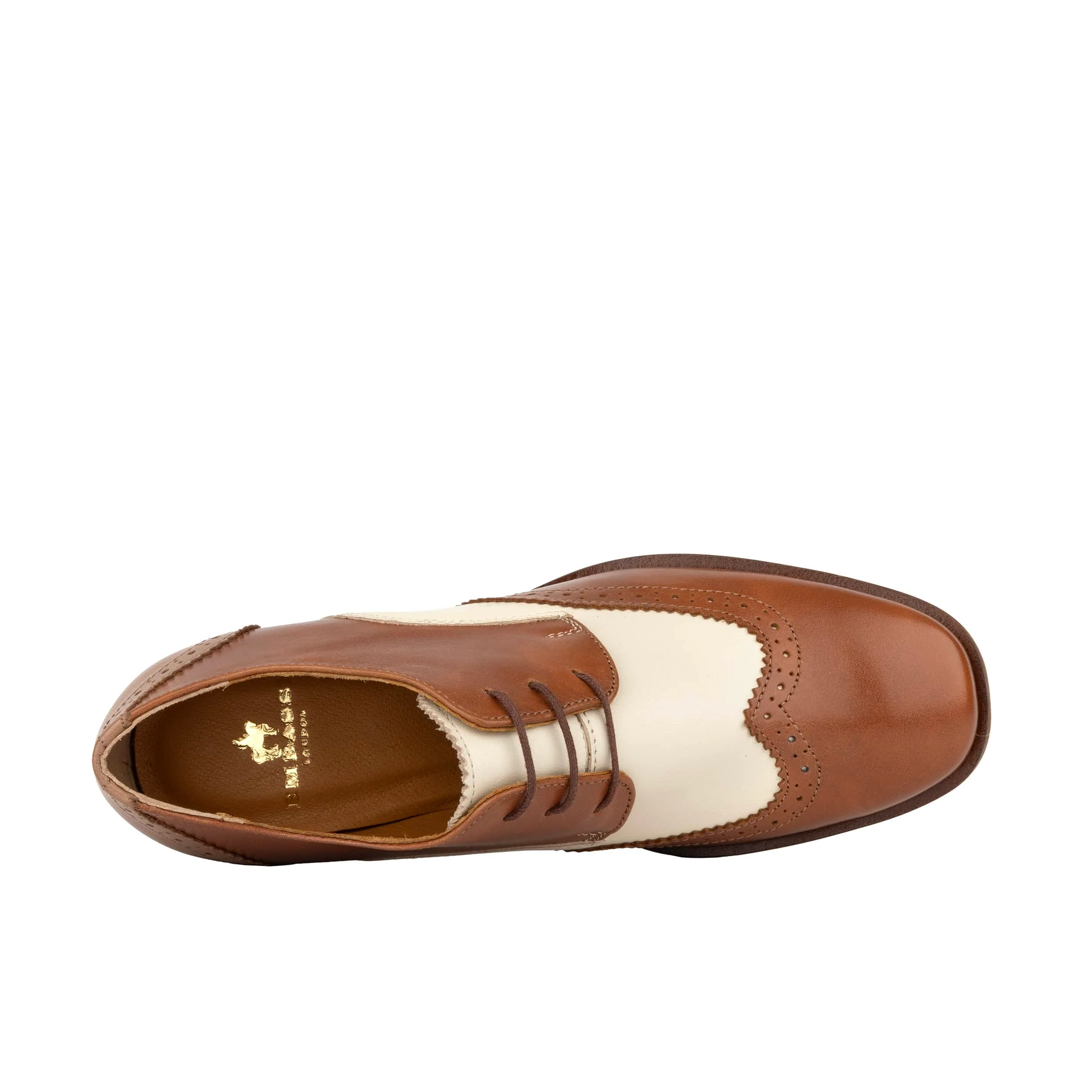 Ziggy - Brown & Cream - Women’s Leather Lace-up Brogue Heel - Image 6