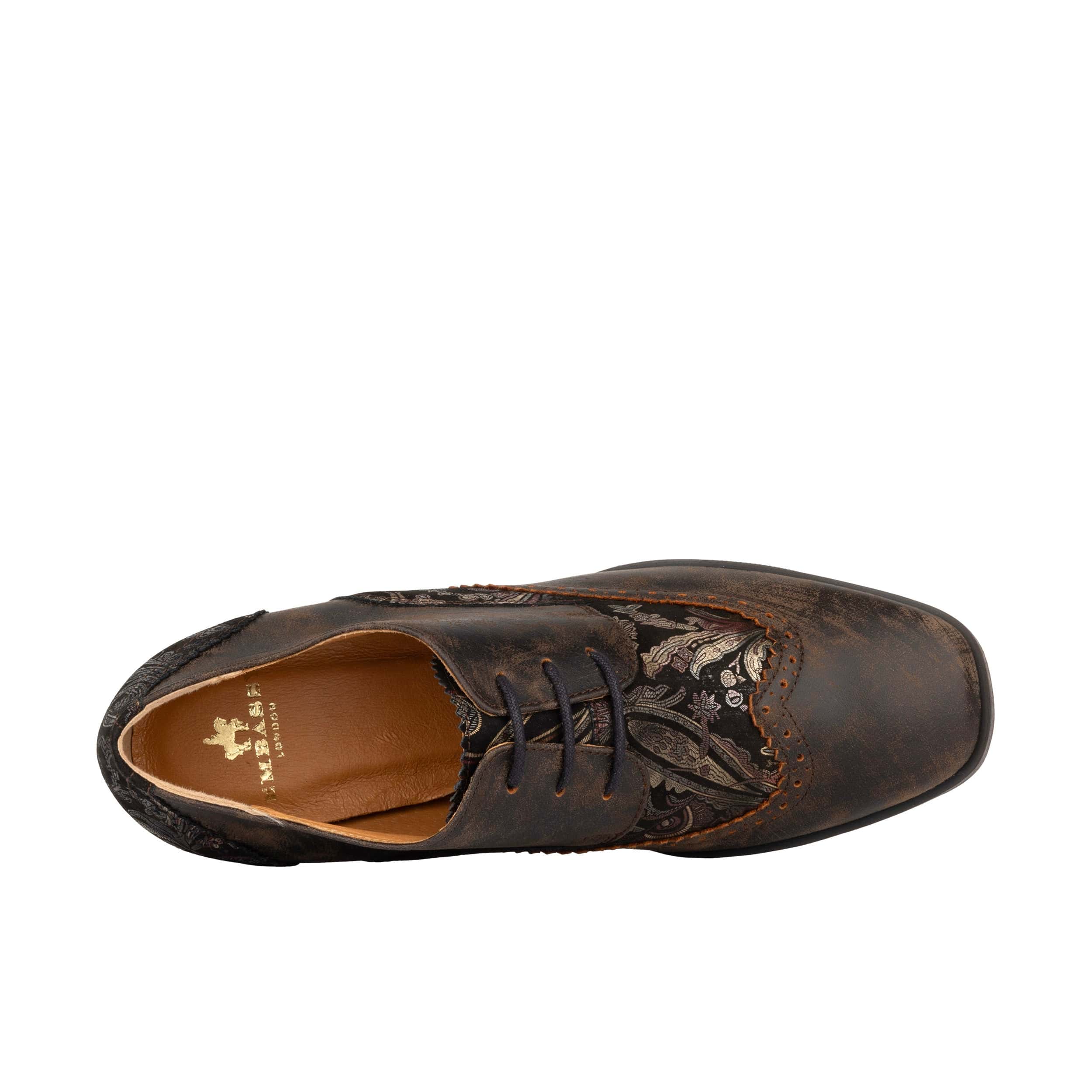 Ziggy - Brown Print - Women’s Leather & Paisley Lace-up Brogue Heel - Image 7